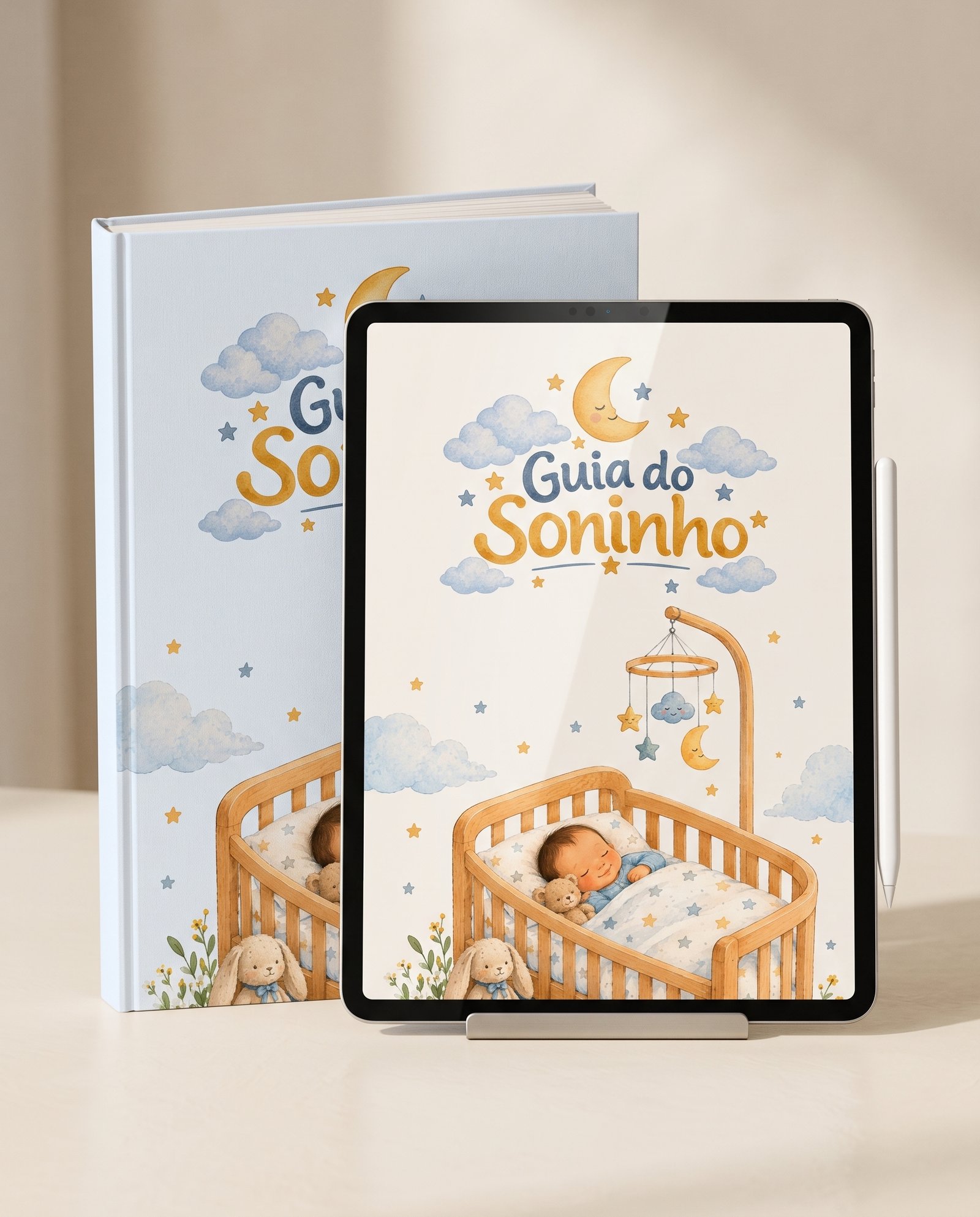Guia do Soninho - Mockup oficial do livro digital e tablet